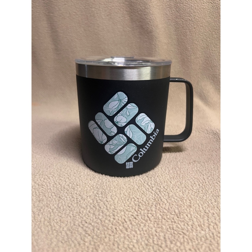 Columbia Insulated Camp‎ Mug Black Stainless Steel Double Wall Travel Cup Lid